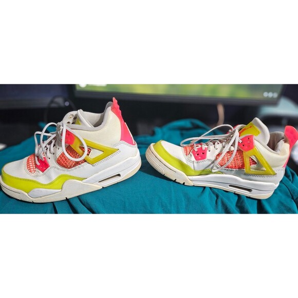 Nike Jordan 4 retro gs youth US Sz. 5.5 lemon venom - Picture 5 of 7